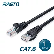 RASTO REC3 超高速 Cat6 傳輸網路線-1M 黑