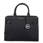 MICHAEL KORS MICHAEL KORS 拉鍊皮革斜背包-黑