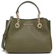 MICHAEL KORS 滿版LOGO三層兩用包  橄欖綠