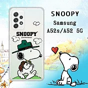 史努比/SNOOPY 正版授權 三星 Samsung Galaxy A52s / A52 5G 漸層彩繪空壓手機殼(郊遊)