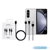 Samsung 原廠盒裝DG930 Type C傳輸線2Pack,1.5m /黑 (for Z Fold6 Flip6) 黑色