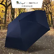 【雙龍牌】降溫超細黑膠蛋捲傘三折傘防曬鉛筆傘(素色抗UV晴雨傘陽傘B1592) 海軍藍