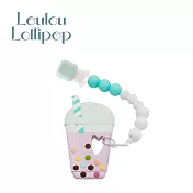Loulou Lollipop 加拿大 固齒器奶嘴鍊組 - 珍珠奶茶 - 夏日藍