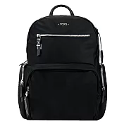 TUMI VOYAGEUR CARSON系列尼龍15吋筆電後背包 黑X銀