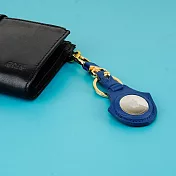 【OMC】AirTag 義大利植鞣革保護套/鑰匙圈(天藍)- 全開孔