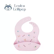 Loulou Lollipop 寬口袋立體矽膠圍兜-  花蝴蝶