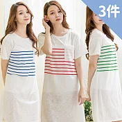 【Wonderland】恬靜自然居家休閒洋裝(3件組) M 如圖