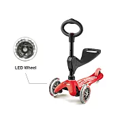 【Micro 滑板車】Mini 3in1 Deluxe LED發光輪 - 紅色