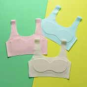 CS22 成長型少女無鋼圈乳膠無痕內衣(3入組) 黃+粉+藍