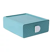 E.City_可疊加菱紋桌上型抽屜收納盒 藍綠