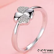 【Sayaka紗彌佳】夢想啟程四葉草鑲鑽開口戒  -單一款式