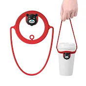 Bone 蹦克  Cup Tie 環保杯綁 飲料提袋 -熊讚 紅色