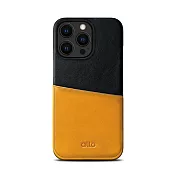 Alto Metro 插卡式皮革手機殼 - iPhone 13 6.1＂ - 焦糖棕/渡鴉黑