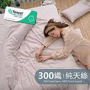 《BUHO》素面文青300織100%TENCEL純天絲™床包枕套三件組-雙人特大 《淺玉》