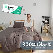 《BUHO》素面文青300織100%TENCEL純天絲™床包枕套三件組-雙人特大 《摩卡咖》
