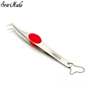 台灣SewMate燙鑽用止滑不鏽鋼鑷子手工藝夾子TWE11(P)(錐形鑷口適大小0.7~1.2mm)