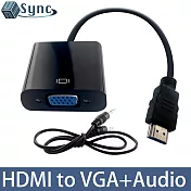 UniSync HDMI轉VGA/3.5mm高畫質1080P影像轉接器 附音源線