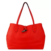 LONGCHAMP ROSEAU ESSENTIAL系列金屬竹節托特包(中) 紅