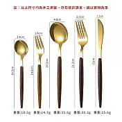 【DR.Story】北歐餐具職人手感仿實木柄餐具5件組 (叉子 湯匙 牛排刀 水果叉 咖啡勺)  經典復刻尖頭木柄系列
