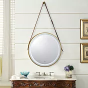 H&R安室家 里昂皮帶 智能LED發光觸控燈鏡 ZA0200(掛鏡/浴鏡/化妝鏡/鏡子) 金色