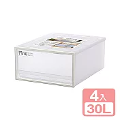 《真心良品》KEYWAY面寬-40單抽屜整理箱30L-4入組