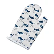 日系印花帆布隔熱手套(2入) 鯨魚