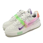 Nike 休閒鞋Air Force 1 Fontanka 女鞋 經典款 React泡棉 電競 夜光鞋底 白彩 DO2332-111 23cm WHITE/MULTI-COLOR