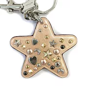 COACH 金屬玫瑰金立體星星鉚釘鑰匙圈/吊飾
