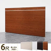 Homelike 喜家居雙人加大6尺鋁框床頭片(1139) 胡桃色