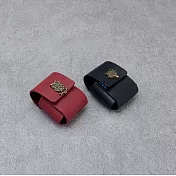 Be Two 手工皮件 ∣ airpods 耳機收納包 真皮皮革皮套 【黑色皮革+可愛兔】