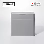 【日本like-it】日製桌上型按壓式密封防臭垃圾桶-9.5L- 灰