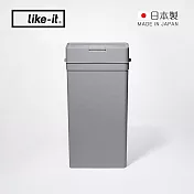 【日本like-it】日製落地型按壓式密封防臭垃圾桶-25L- 灰