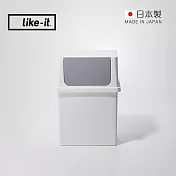 【日本like-it】日製可疊式推蓋寬版垃圾桶-17L