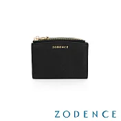 ZODENCE LIZ進口牛皮弧頂鑰匙零錢包 黑色