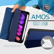 JTLEGEND 2021 iPad mini 6 第6代 Amos相機快取多角度折疊布紋皮套(Apple pencil槽+磁扣)海軍藍