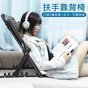 扶手折疊靠背椅 床上靠背椅 沙灘椅 午休躺椅 黑條紋款