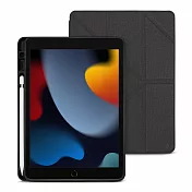 JTL / JTLEGEND 2021 iPad 9 Amos 10.2吋 相機快取多角度折疊布紋磁扣皮套(有筆槽) 石墨黑