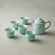 安達窯 - 青瓷 - 荷花壺組 - 7件組(禮盒裝)