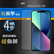 CB硬派強化4倍抗衝擊 iPhone 13 mini 5.4吋 鋼化疏水疏油玻璃保護貼(黑) 玻璃膜