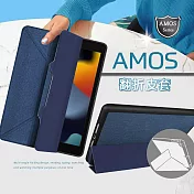 JTLEGEND 2021 iPad 9 10.2吋 Amos相機快取多角度折疊布紋皮套(Apple pencil槽+磁扣)海軍藍