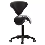 GXG 小馬鞍加椅背 工作椅 可前傾(塑膠腳/防刮輪) TW-81T10 EX 請備註規格