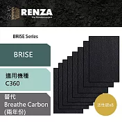 RENZA活性碳濾網 適用Brise C360 可替代Breathe Carbon 一盒8片裝 空氣清淨機 濾芯 耗材