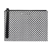 MICHAEL KORS NEW YORK CITY滿版字母方格印花大手拿包- 黑白