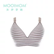 MOOIMOM 沐伊孕哺 小V拉提哺乳內衣 - 焦糖條紋85B