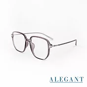 【ALEGANT】日系簡約透視感蓋亞灰TR90輕量光學方框UV400濾藍光眼鏡