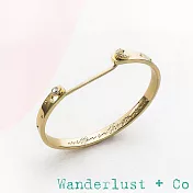 Wanderlust+Co 澳洲品牌 鑲鑽月亮手環 閃耀銀河星系金色手環 內側刻字款 Constellation