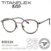 2021秋冬新款 【TITANFLEX Kids】德國超彈性鈦複合圓框兒童眼鏡 830126 玳瑁 (36) 43□21-125