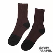 雪之旅 高級美麗諾羊毛襪 3入組 L 咖啡-黑色