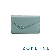 ZODENCE FLIP雙面牛皮不對稱中短夾 樸綠
