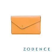 ZODENCE FLIP雙面牛皮不對稱中短夾 鵝黃